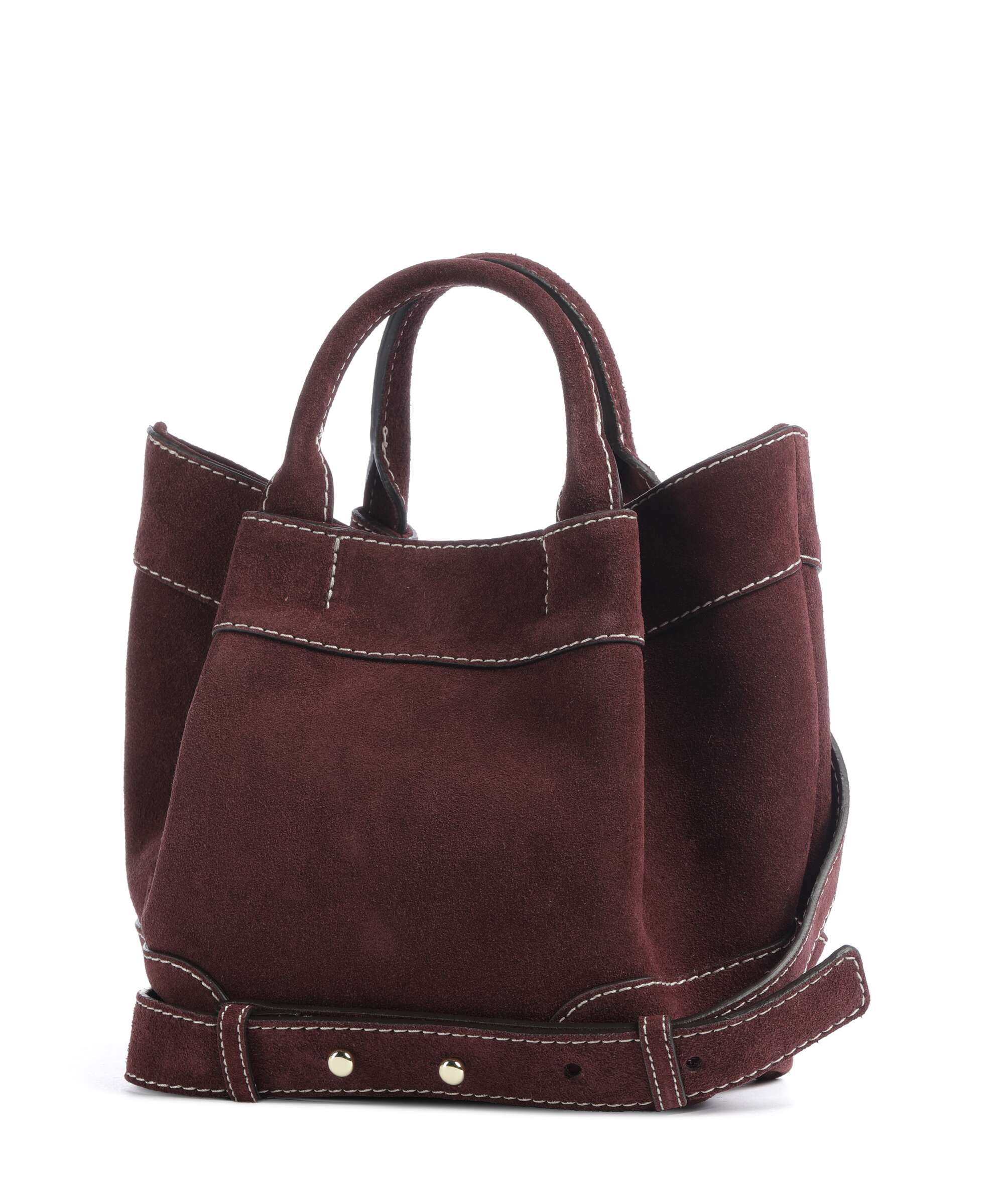 Abro Suede Essential Small Handbag burgundy