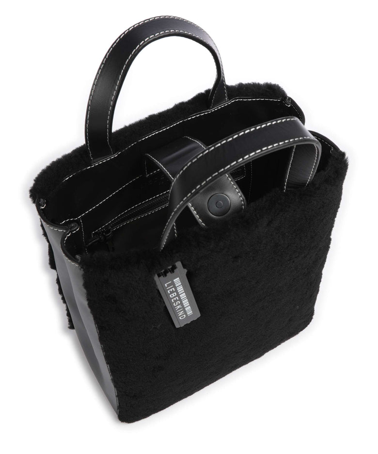 Liebeskind Paper Bag Shearling S Handbag black