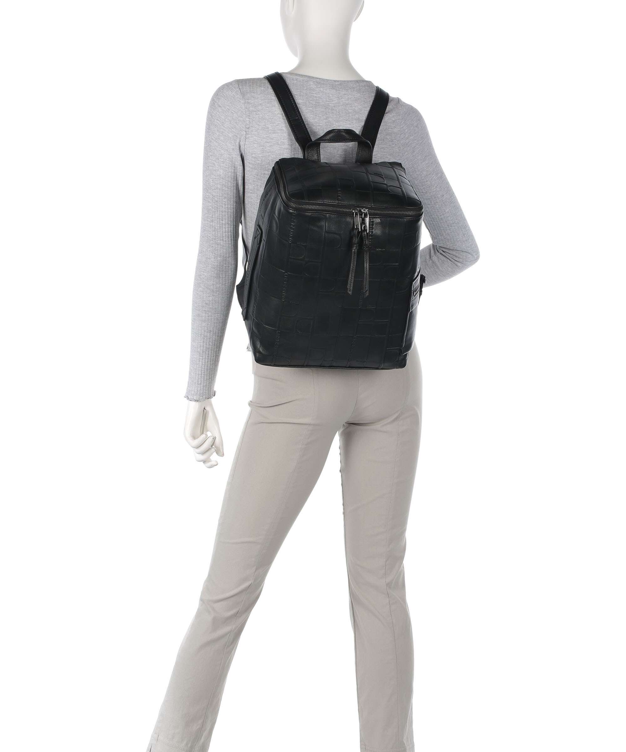 Liebeskind Hera Monogram Sheep Natural M Backpack black