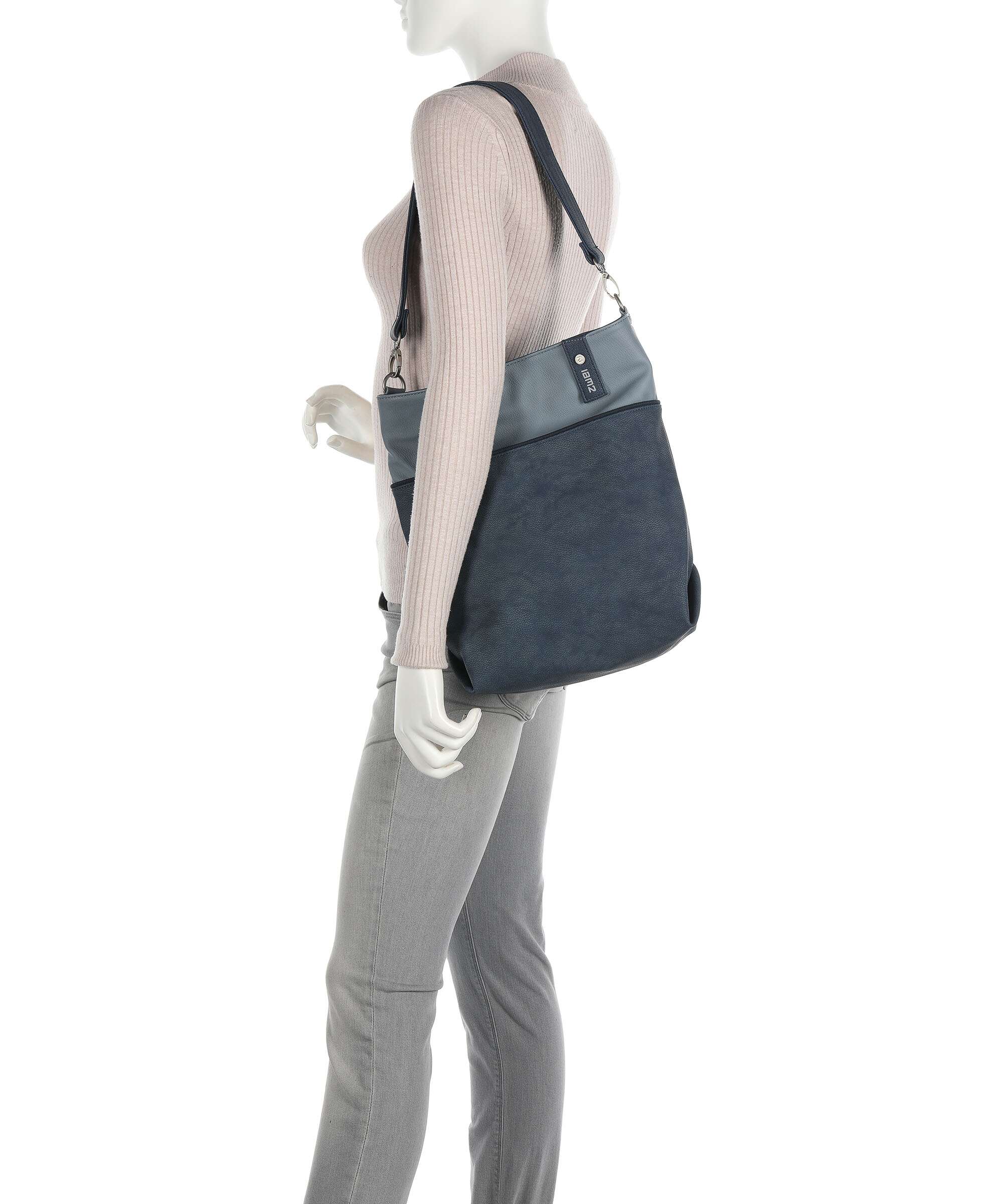 Zwei Jana J12 Hobo bag nubuk blue