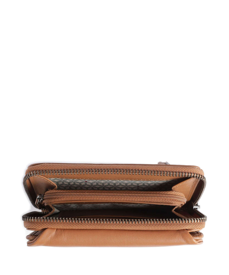 Aunts & Uncles Jamie's Orchard Dahlia RFID Wallet cognac