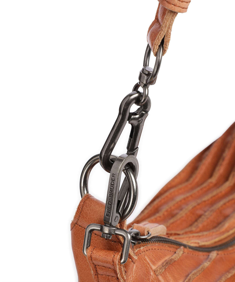 FredsBruder Riffel Flowow Hobo bag dark caramel