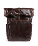Buckle & Seam Crazy Horse Norman Mochila Rolltop brown/dot