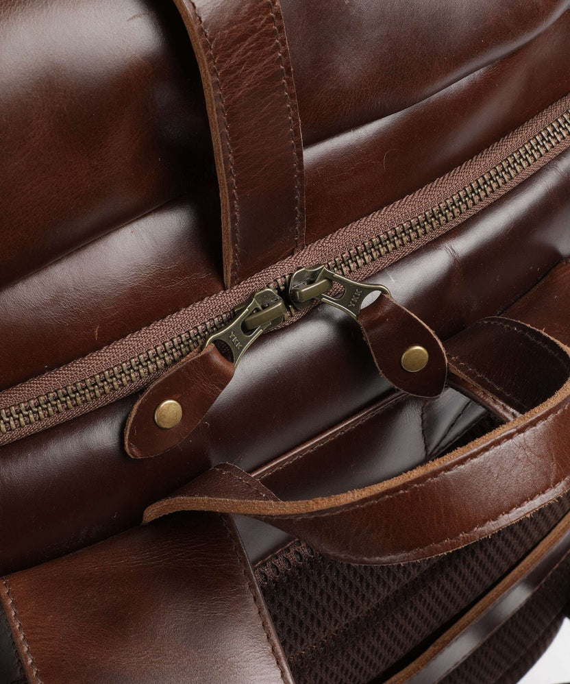 Buckle & Seam Crazy Horse Norman Rolltop backpack brown/blue