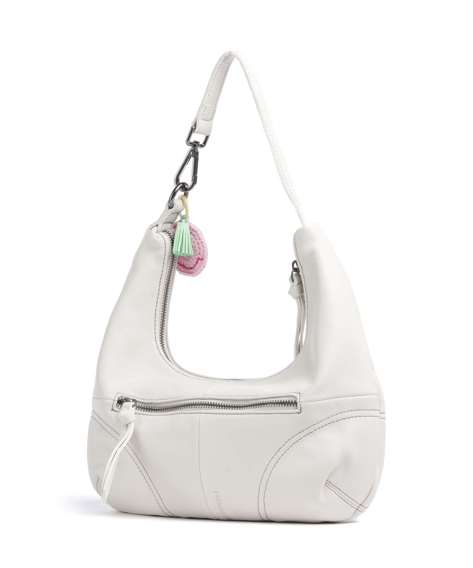 FredsBruder Take A Smile Midi Hobo bag marshmallow