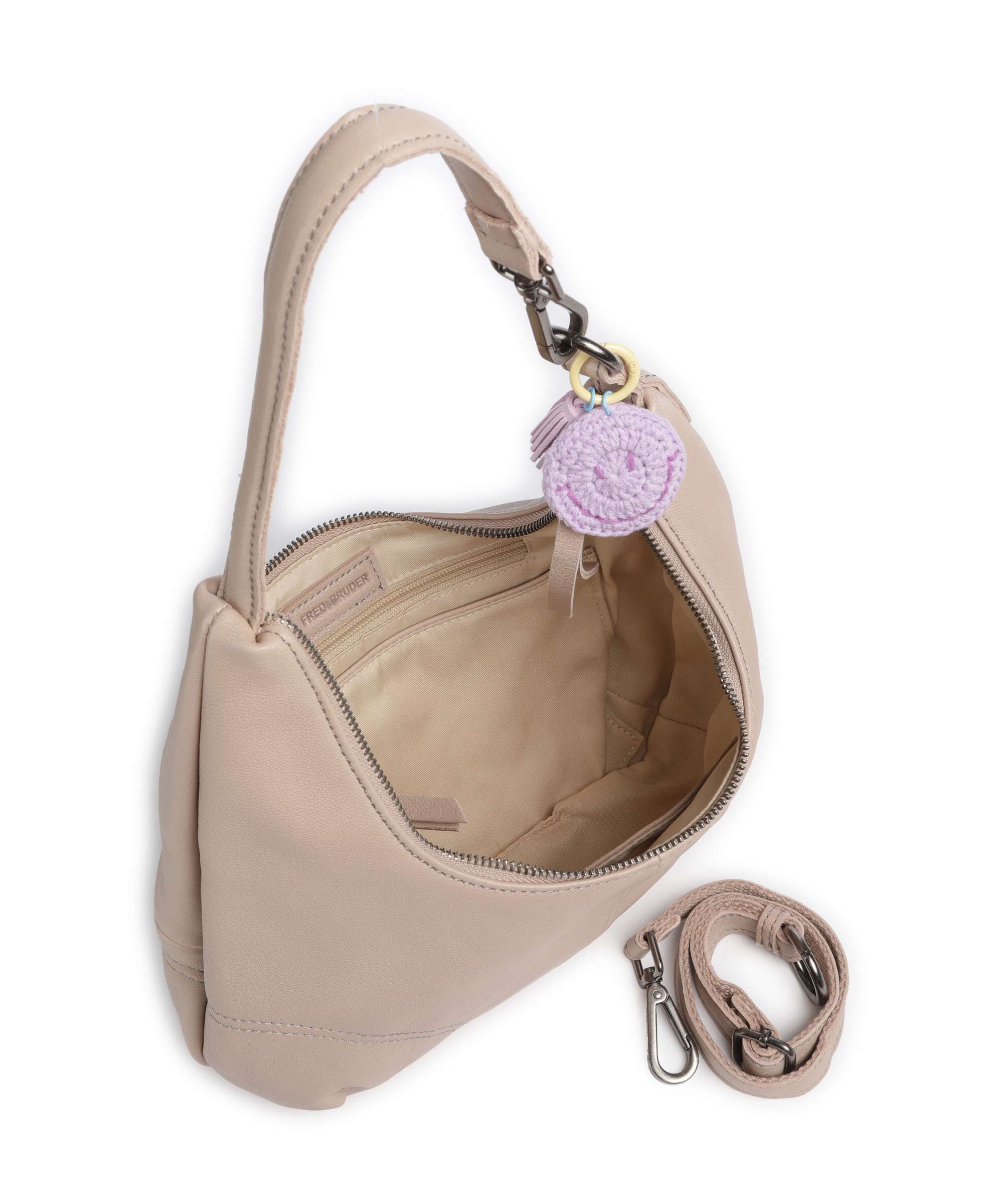 FredsBruder Take A Smile Midi Hobo bag chai latte