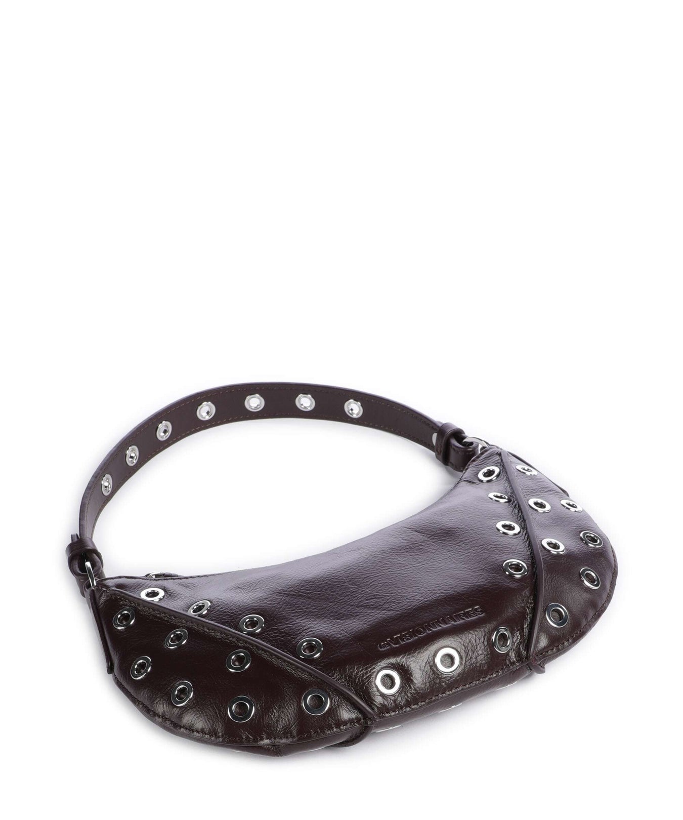 Les Visionnaires Enya Rivet Glossy Mini Shoulder bag aubergine