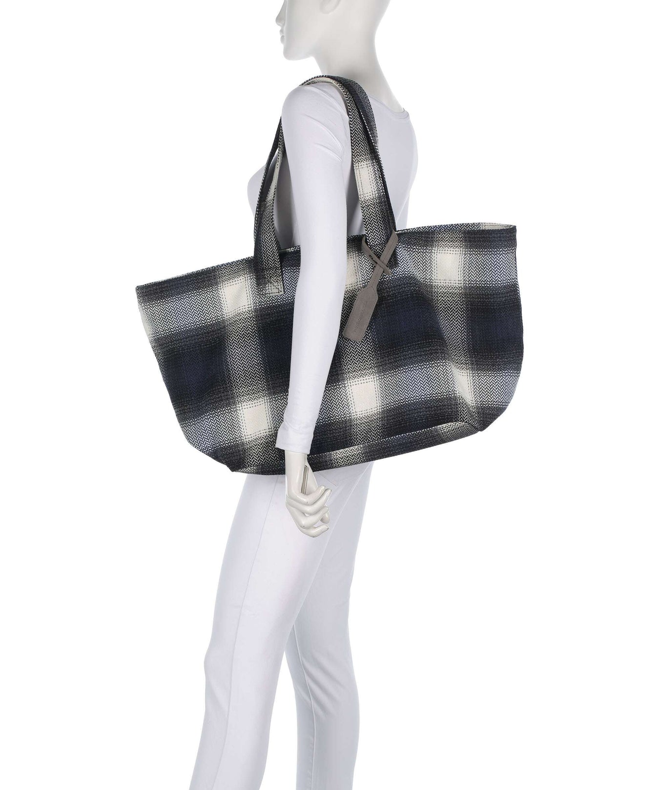 Les Visionnaires Alba Check Essential Tote bag check navy