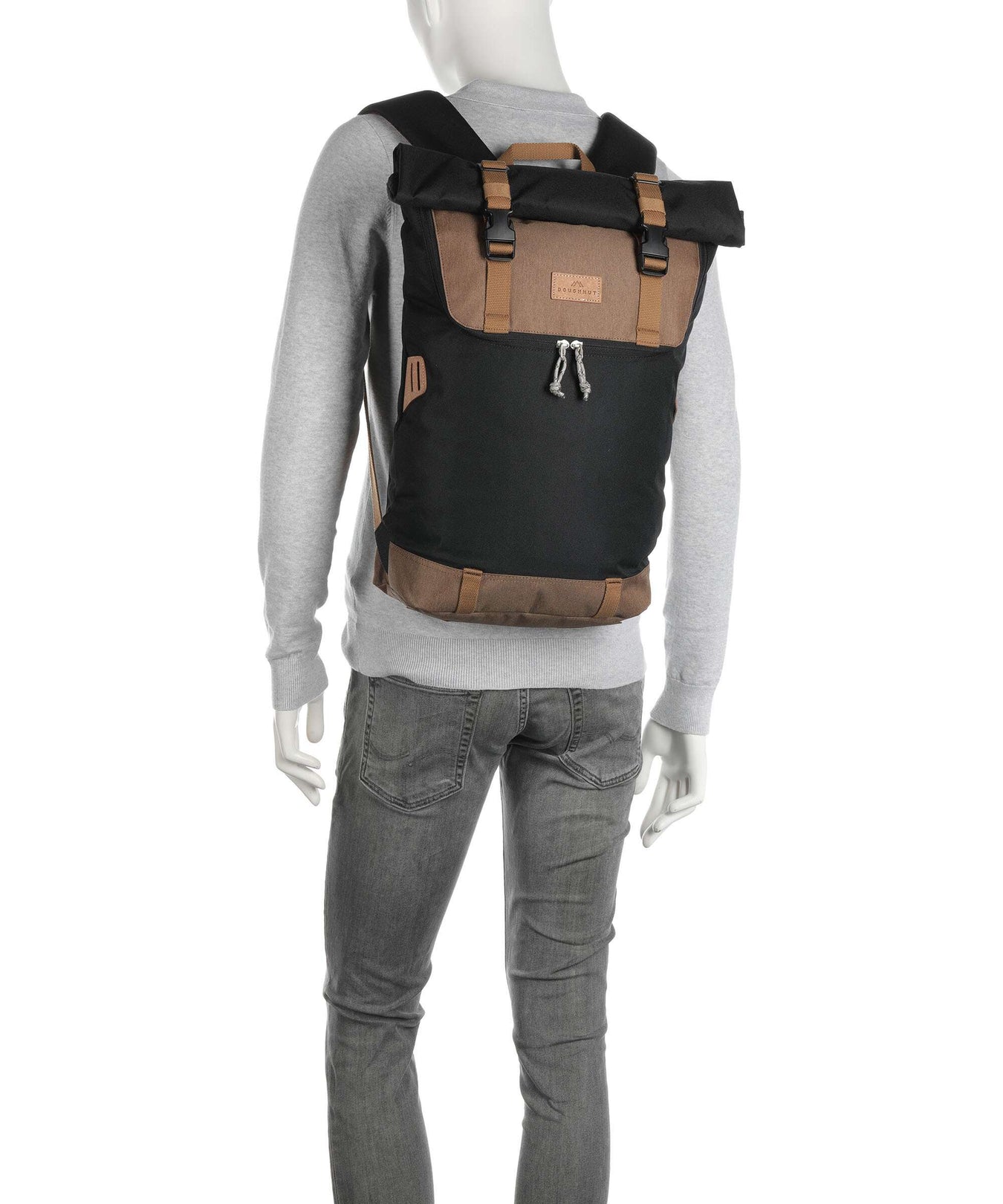 Doughnut Christopher Rolltop backpack black/khaki