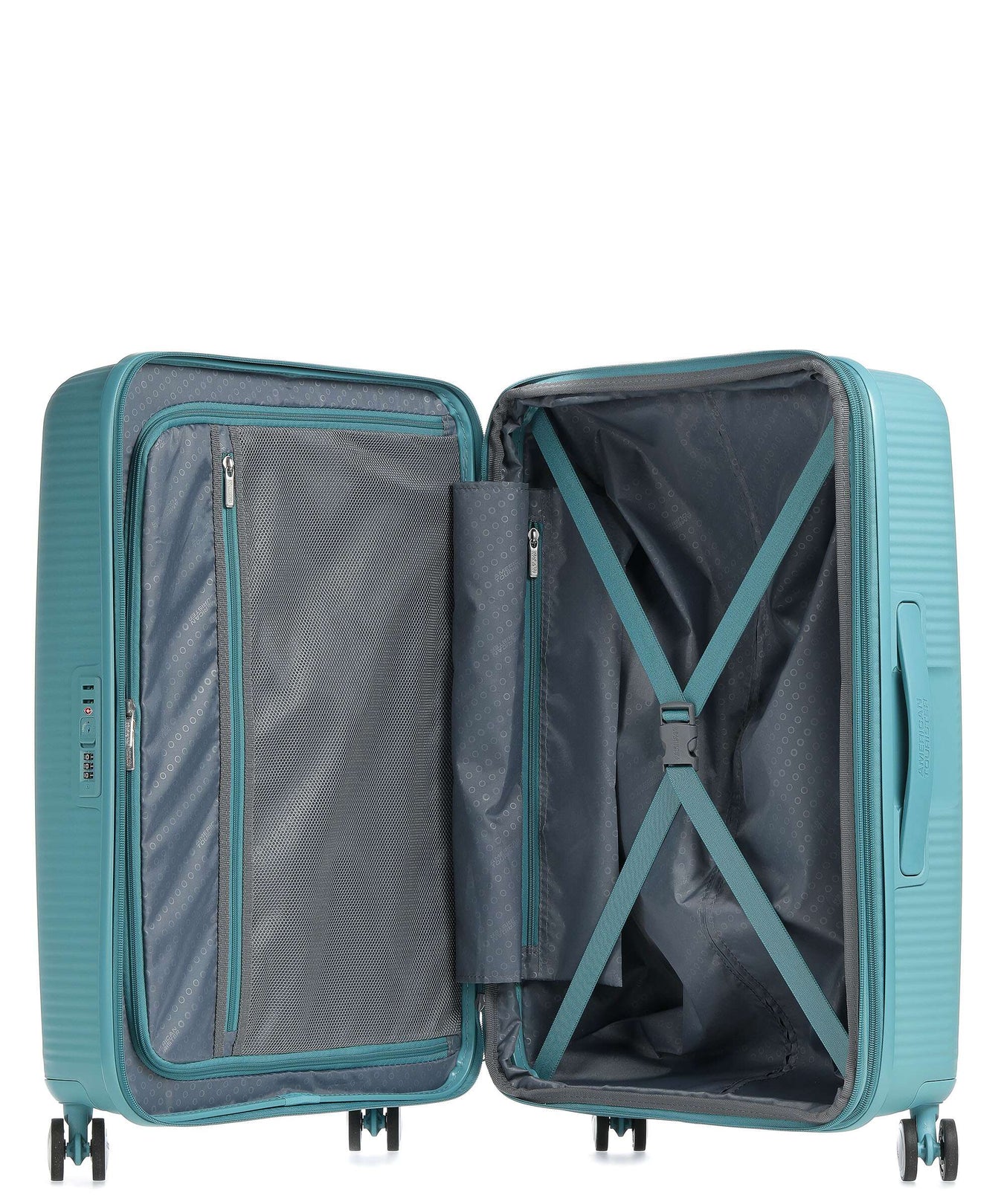 American Tourister Soundbox Spinner (4 wheels) turquoise tonic