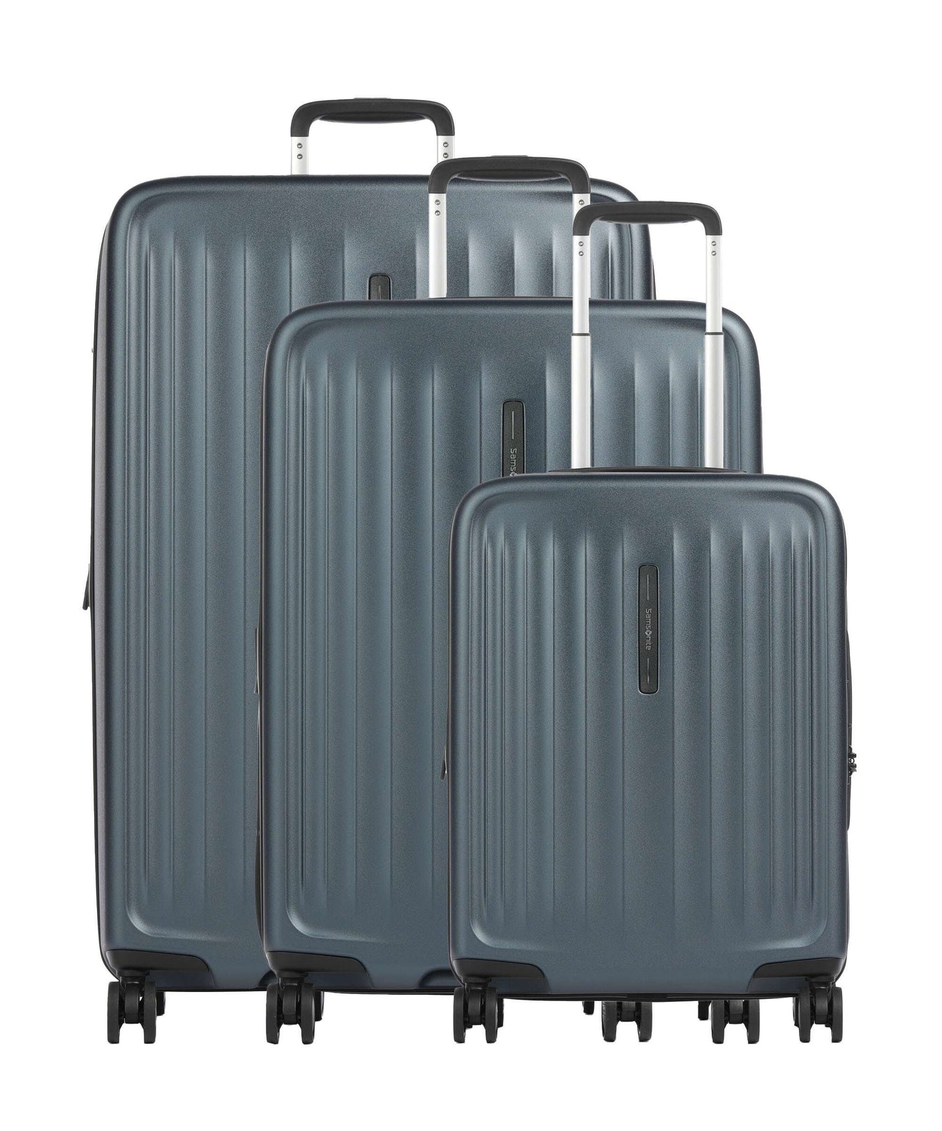 Samsonite Fyrm Suitcase set (4 wheels) steel blue