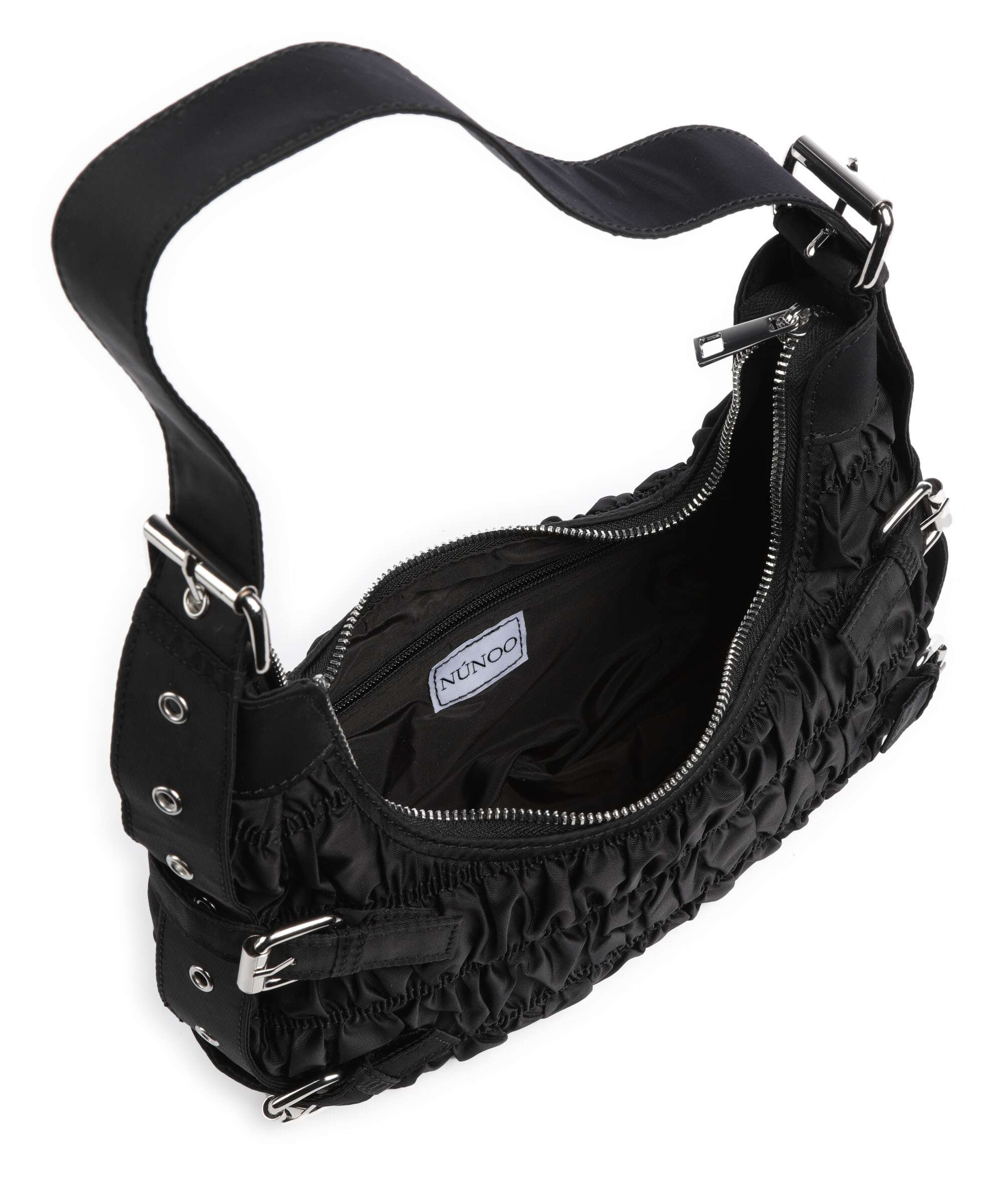 Núnoo Recycled Nylon Alaska Hobo bag black