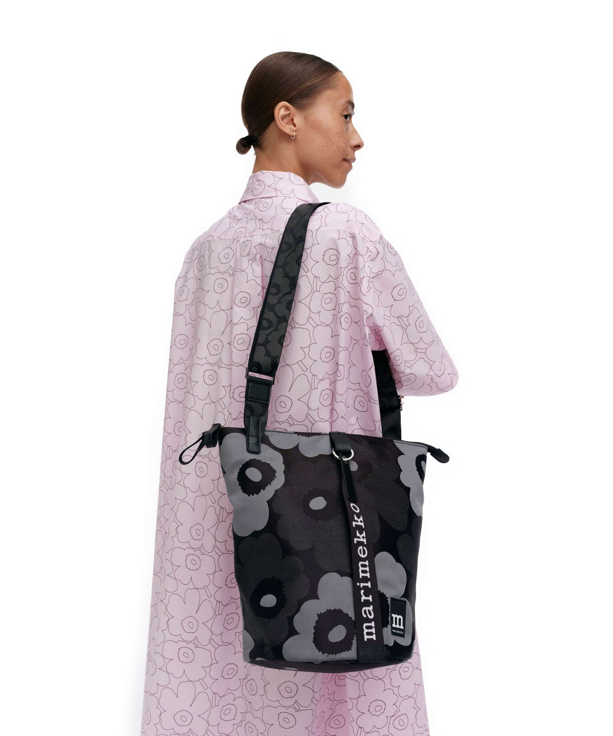 Marimekko All Day Unikko Bucket bag grey/dark grey/black