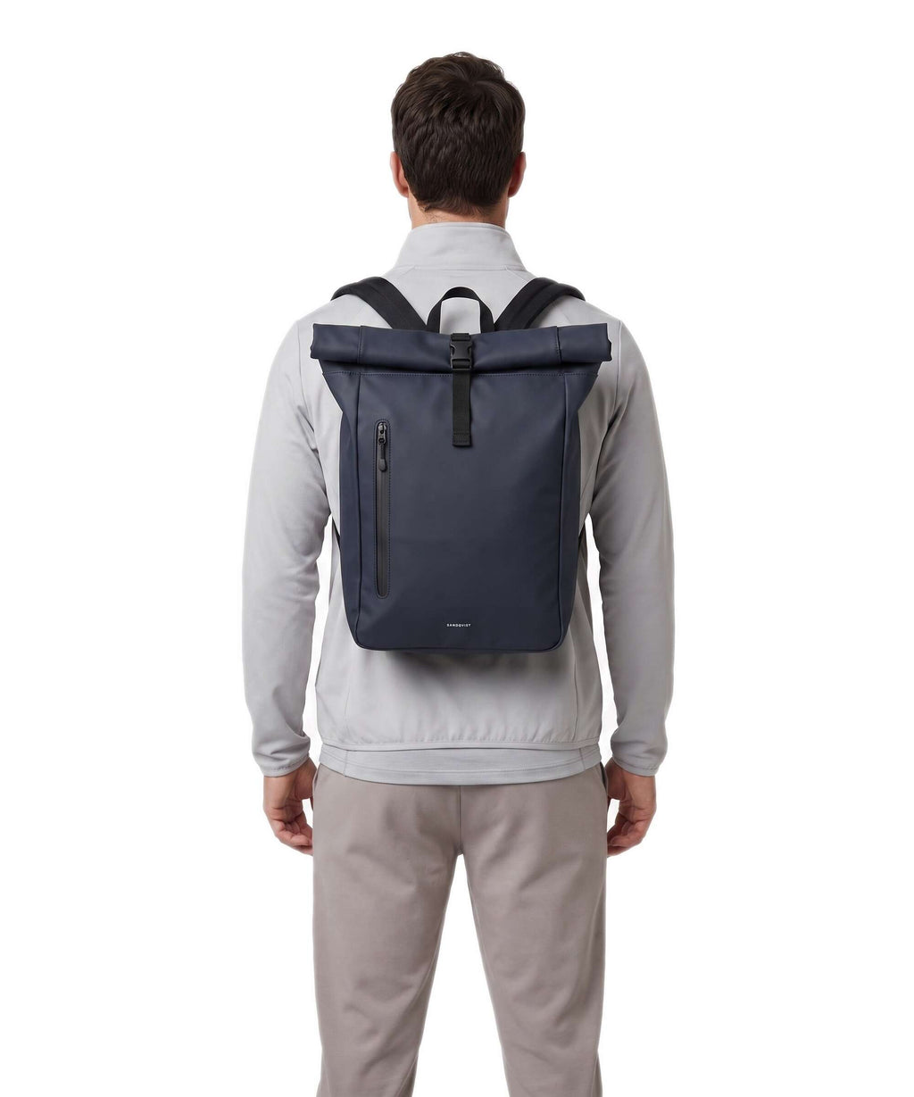 Sandqvist Stream Rolltop backpack navy
