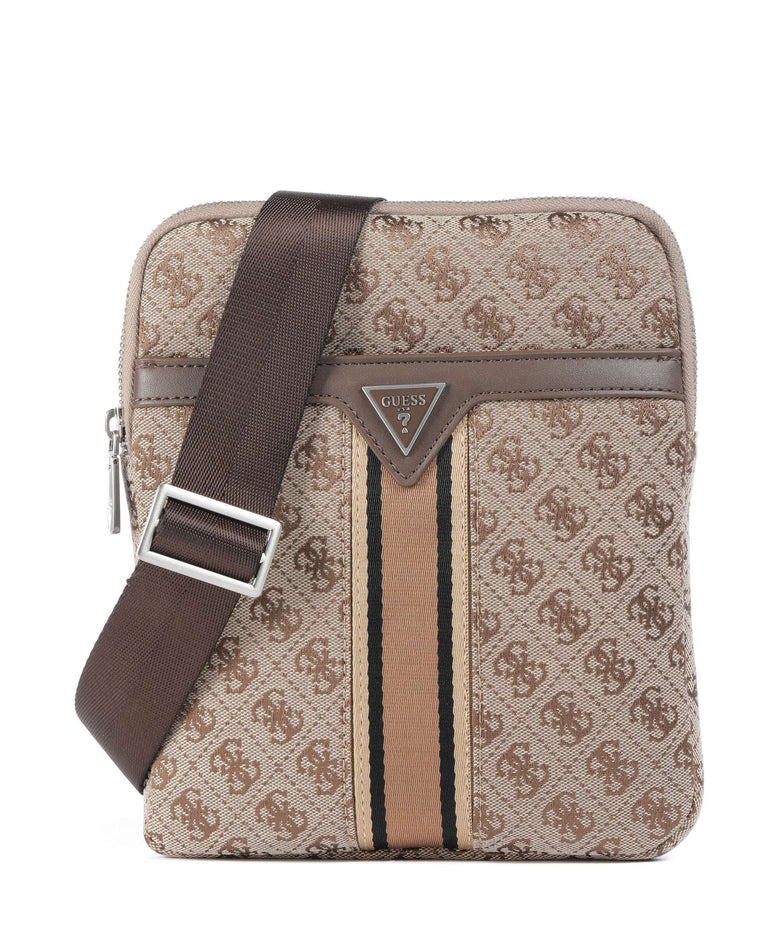 Guess Milano 4G Jacquard Stripe Crossbody bag beige/brown
