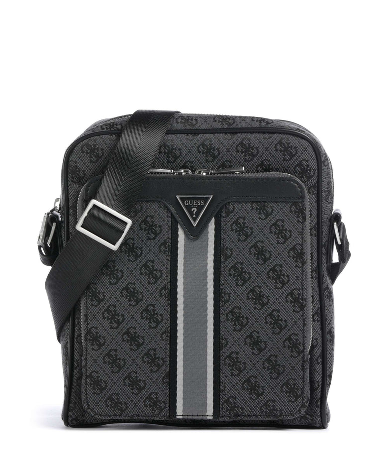 Guess Milano 4G Jacquard Stripe Crossbody bag coal/black