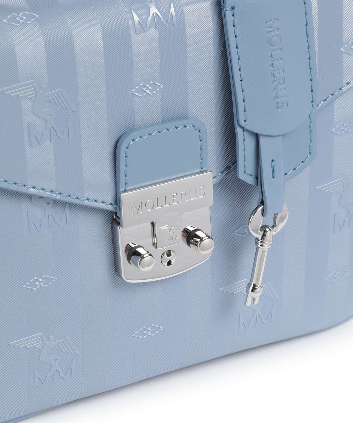 Maison Mollerus Vinerus Meyrin Crossbody bag metallic silber/sky