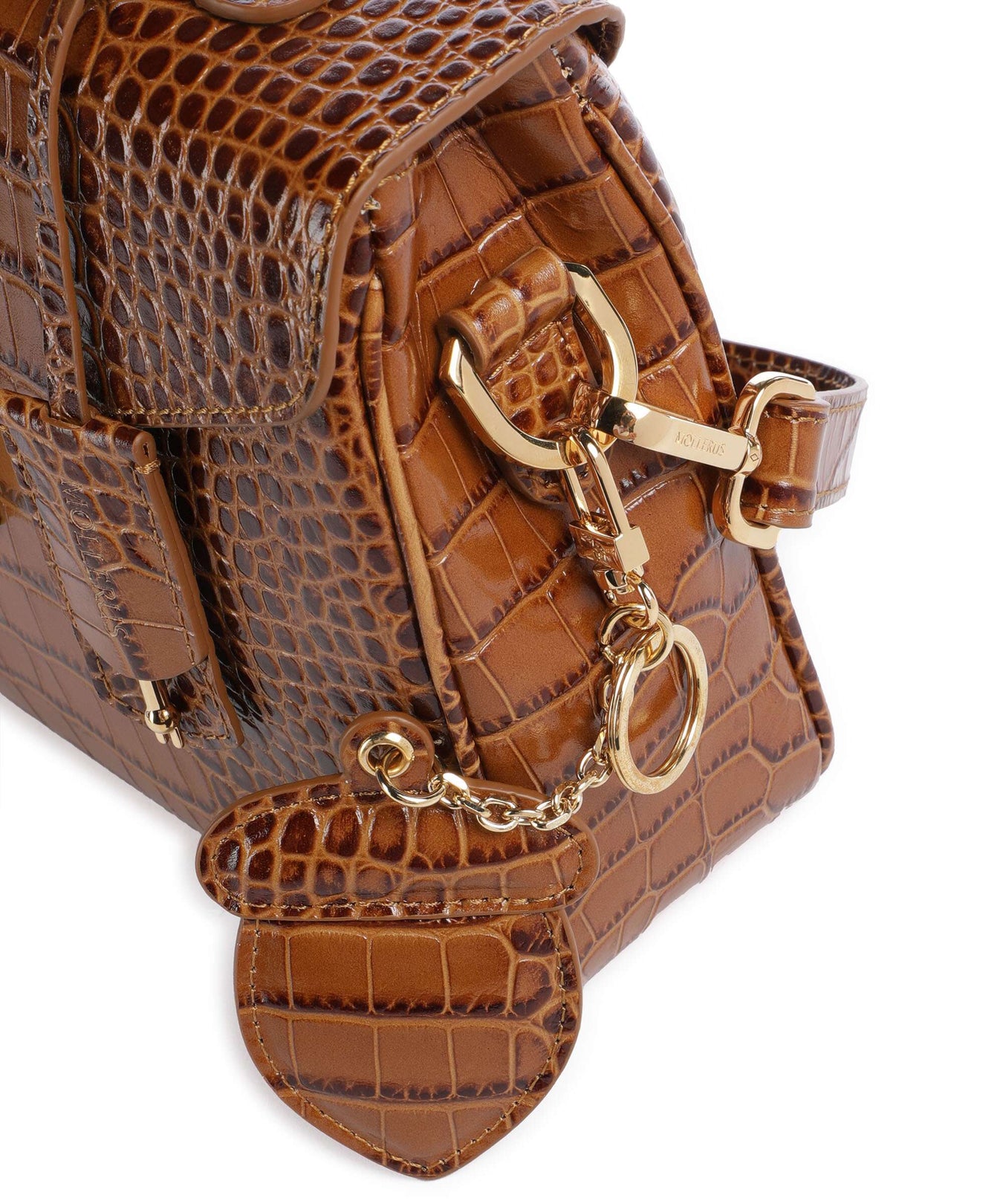 Maison Mollerus Croco Marly Handbag honey braun
