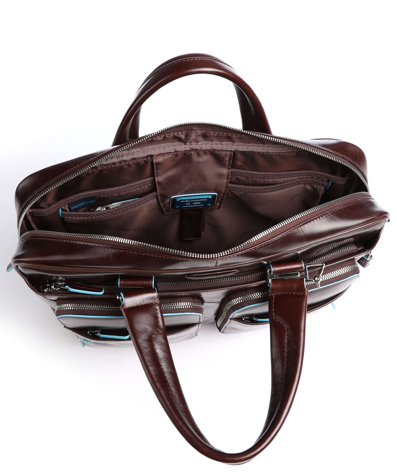 Piquadro Blue Square Briefcase mahogany