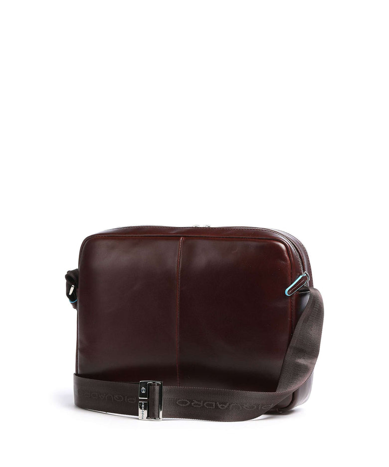 Piquadro Blue Square Briefcase mahogany