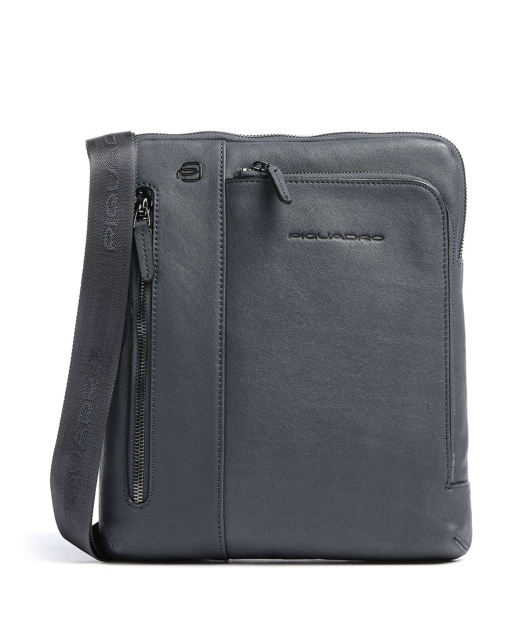 Piquadro Black Square Crossbody bag blue ocean