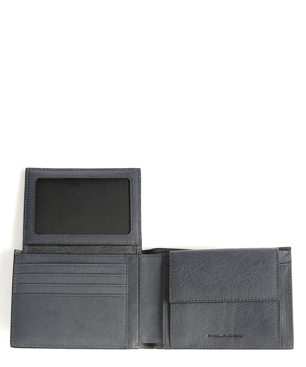 Piquadro Black Square Wallet blue ocean