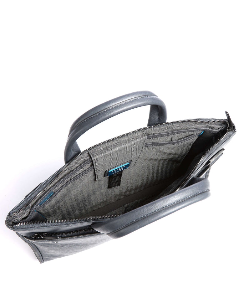Piquadro Black Square Briefcase blue ocean