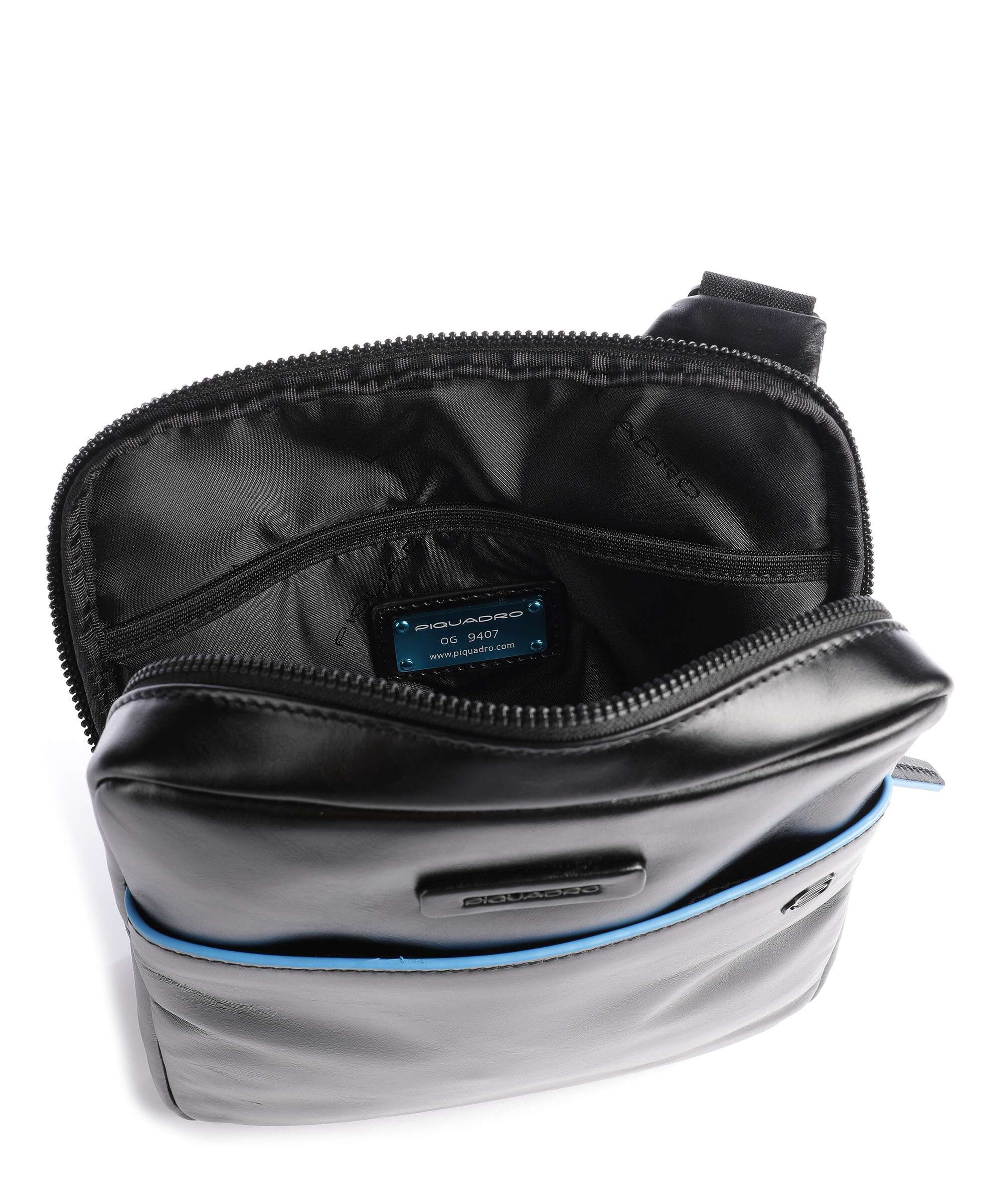 Piquadro Blue Square Revamp Crossbody bag black