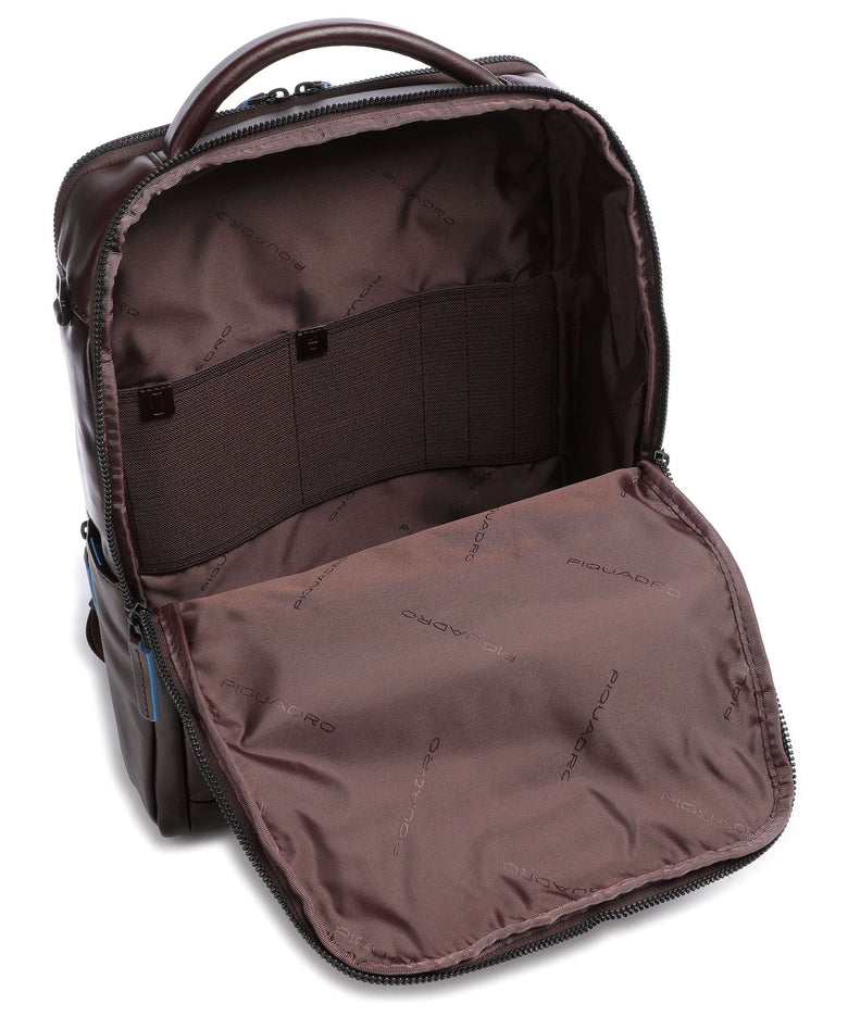 Piquadro Blue Square Revamp RFID Laptop backpack mahogany