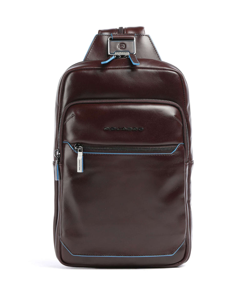 Piquadro Blue Square Sling bag mogano