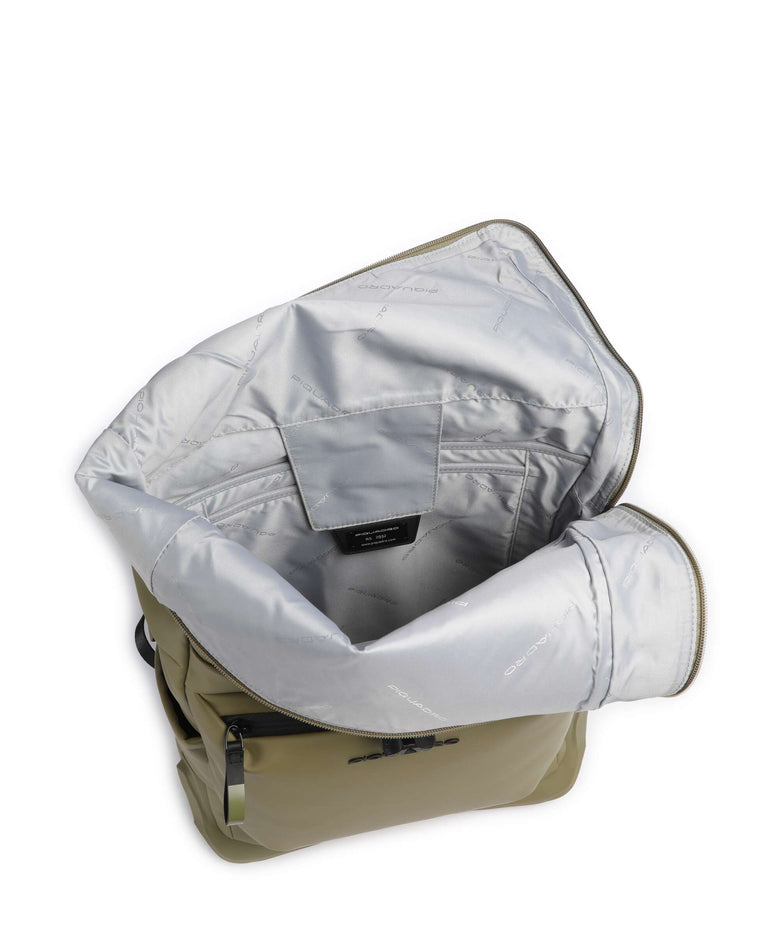 Piquadro Corner Special Rolltop backpack light green