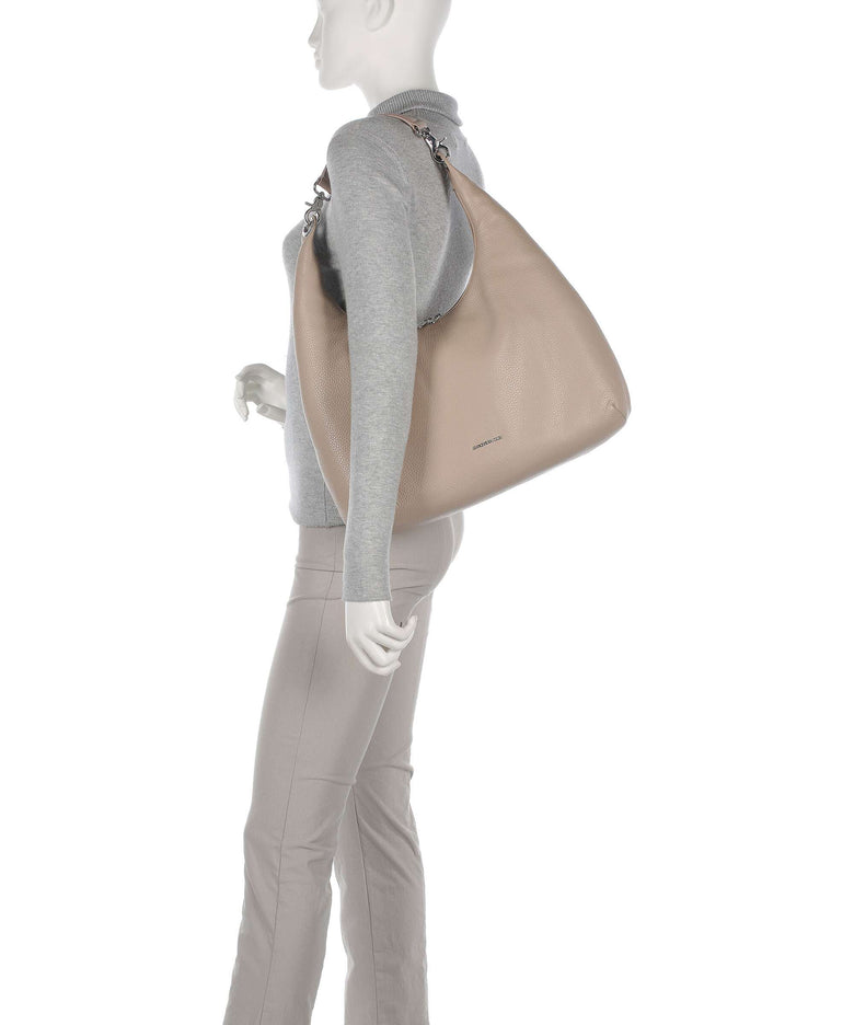 Mandarina Duck Mellow Leather Hobo bag warm taupe