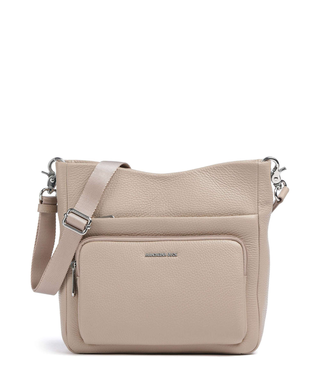 Mandarina Duck Mellow Leather Crossbody bag warm taupe