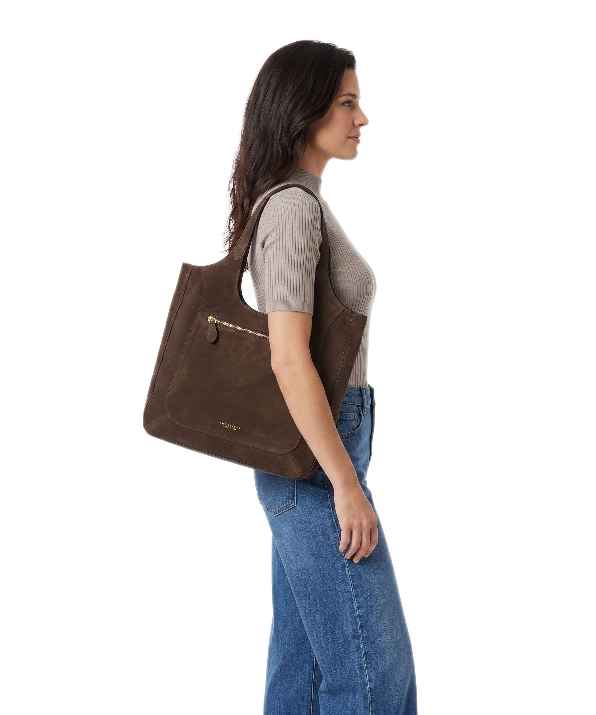 The Bridge Luce Soft Hobo bag moka