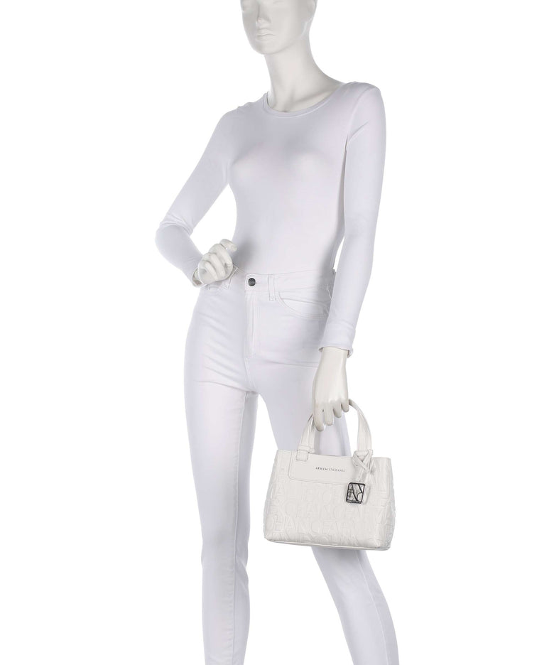 Armani Exchange Liz Monogram S Handbag off white