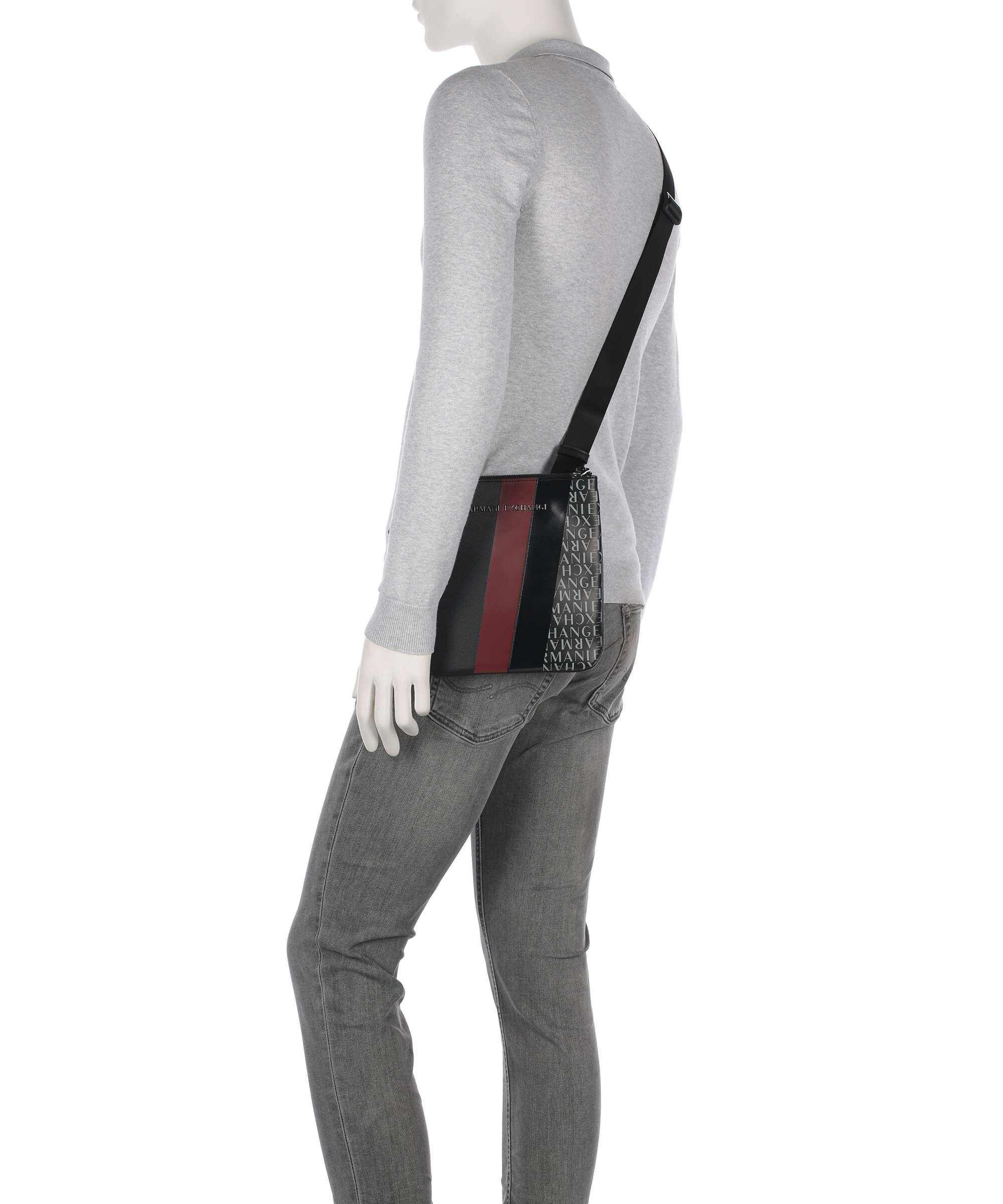 Armani Exchange Dylan Crossbody bag black/pomegranate/black shiny