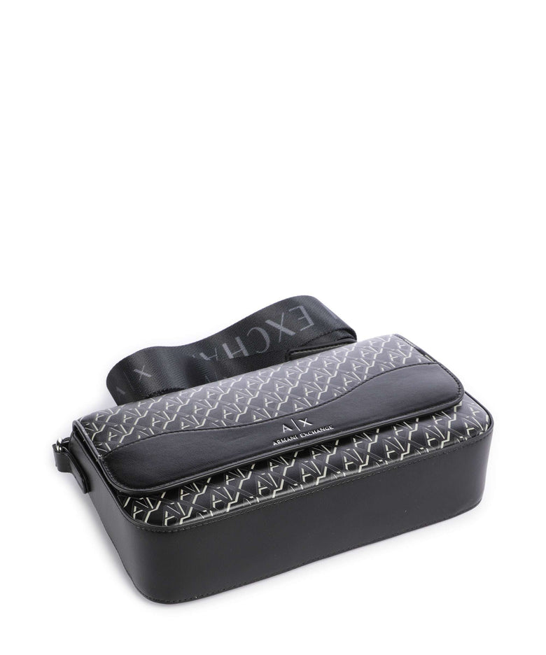 Armani Exchange Wave Monogram Crossbody bag black