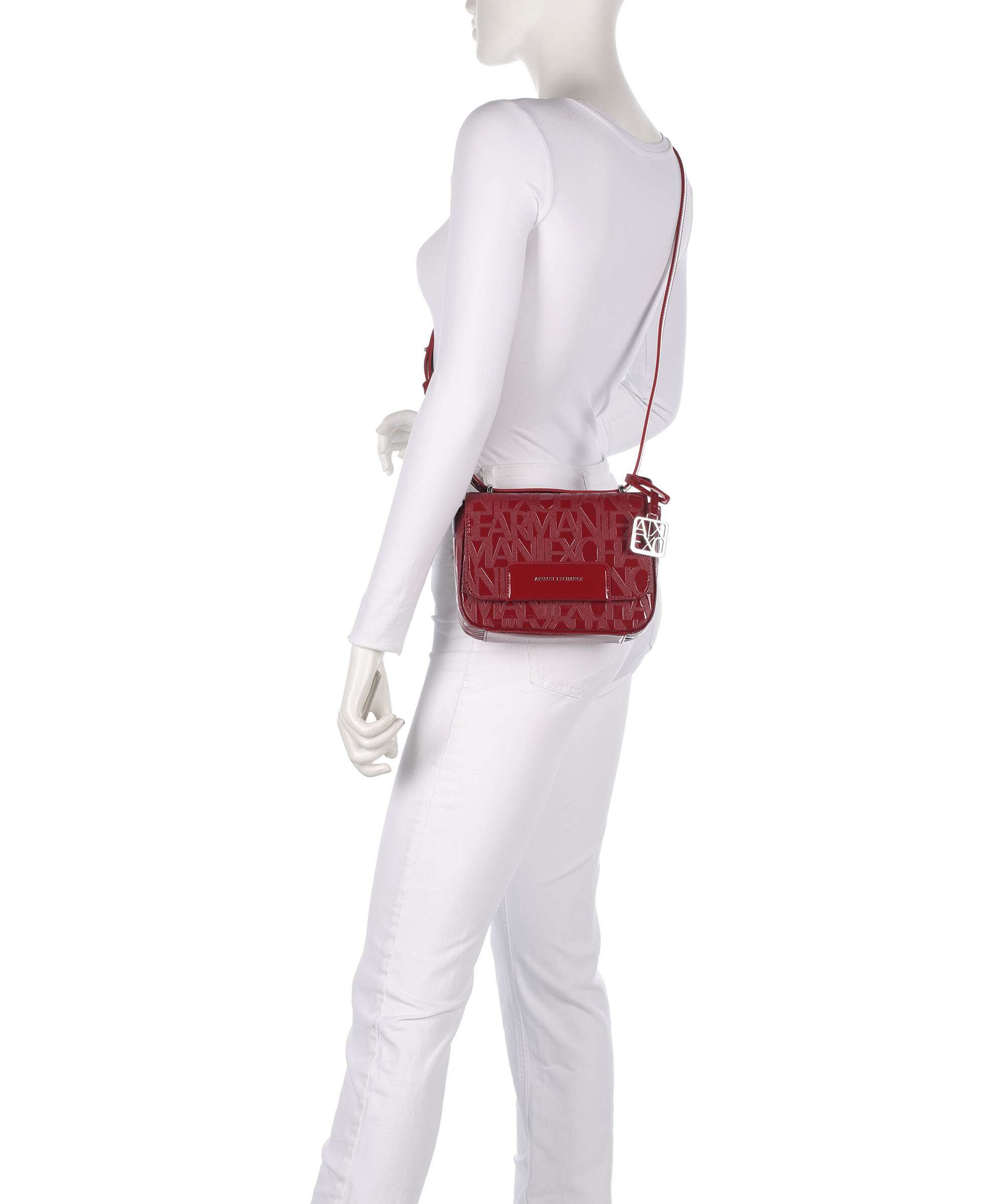 Armani Exchange Liz Patent Crossbody bag red dahlia