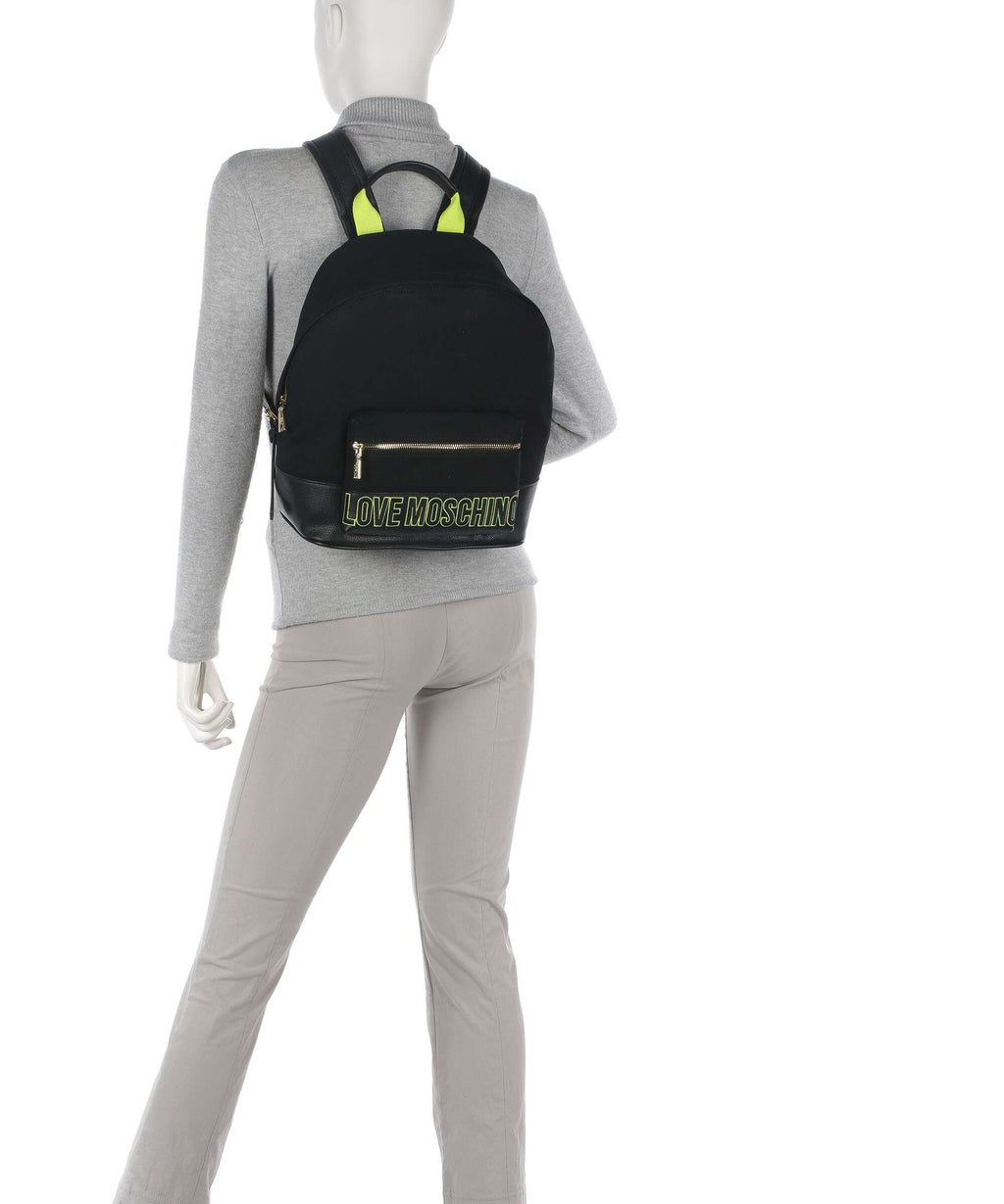 Love Moschino Free Time Backpack nero/lime