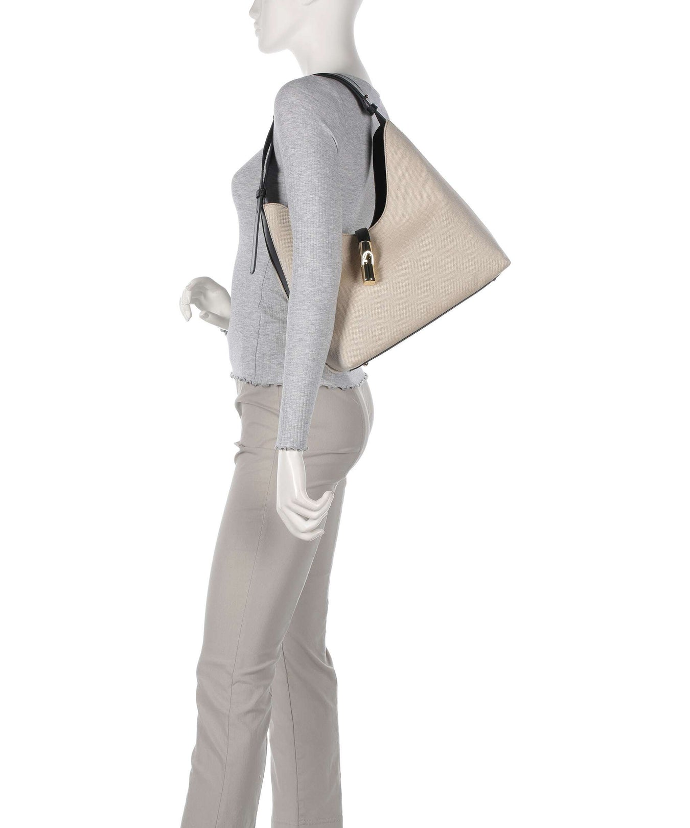 Furla Goccia M Hobo bag naturale/nero