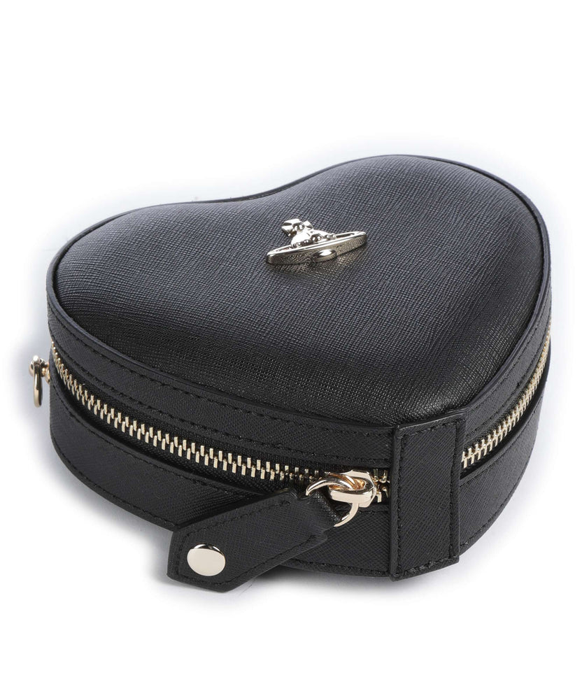 Vivienne Westwood Heart Saffiano Biogreen Mini Crossbody bag black