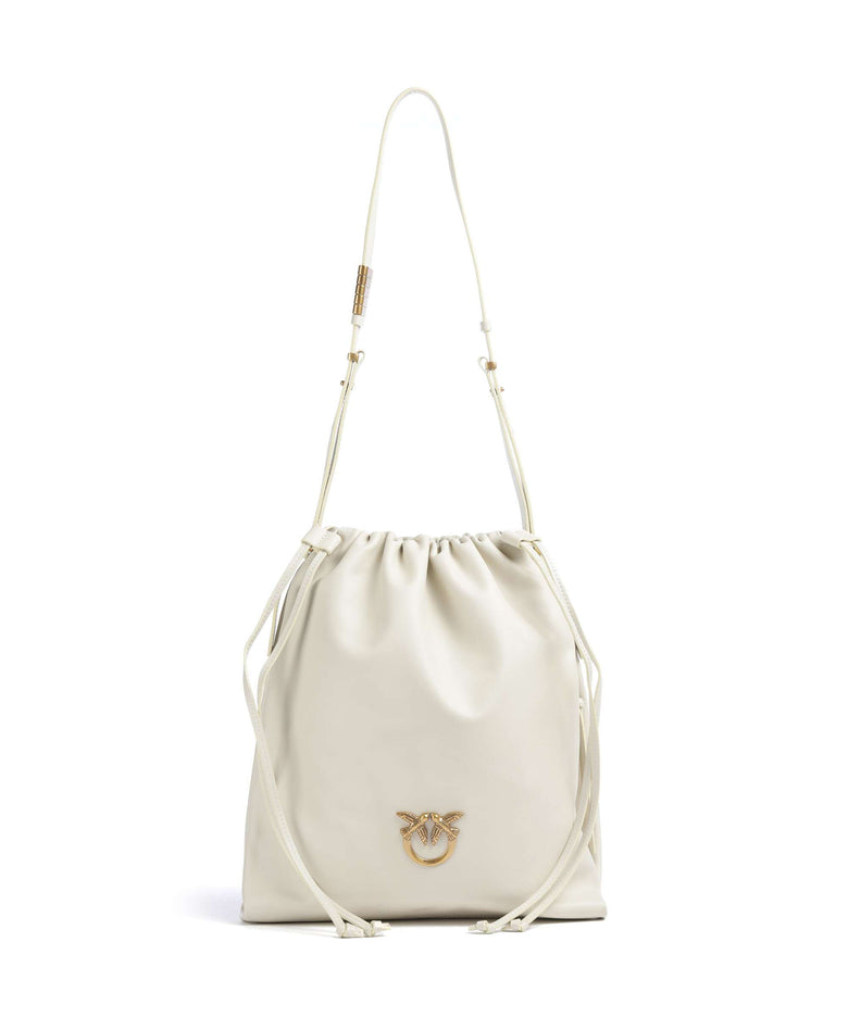 Pinko Classic Slouchy Bucket bag bianco seta/antique gold