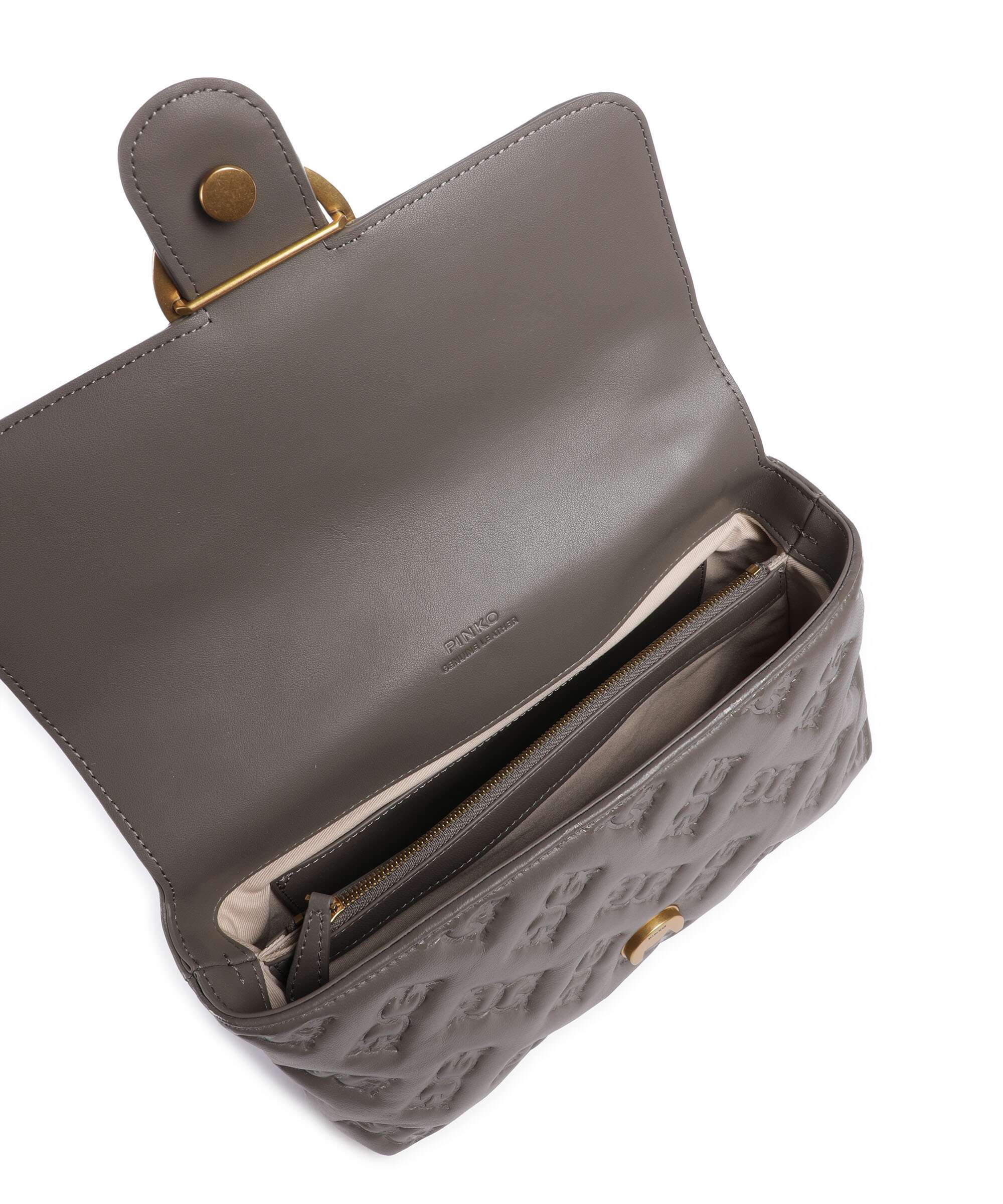 Pinko Love Lady Puff Classic Handbag grigio asfalto/antique gold