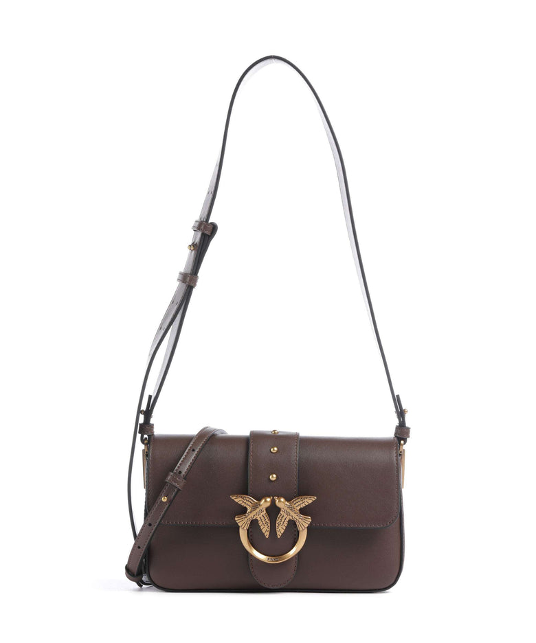Pinko Love One Mini Slouchy Shoulder bag marrone castano/antique gold