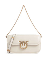 Pinko Love Box Baguette Bolsa tiracolo bianco seta/antique gold