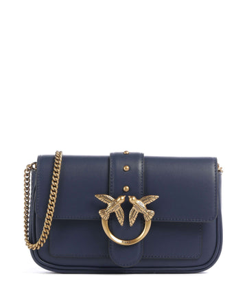 Pinko Love One Pocket Bolsa blu indaco ombroso/antique gold