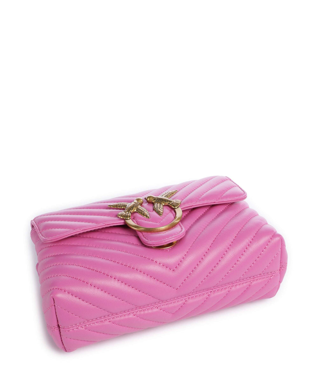Pinko Love Lady Puff Mini Handbag rosa flogo/antique gold