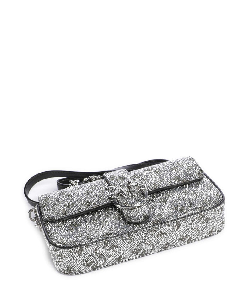 Pinko Love One Baby Slouchy Crossbody bag argento/nickel lucido