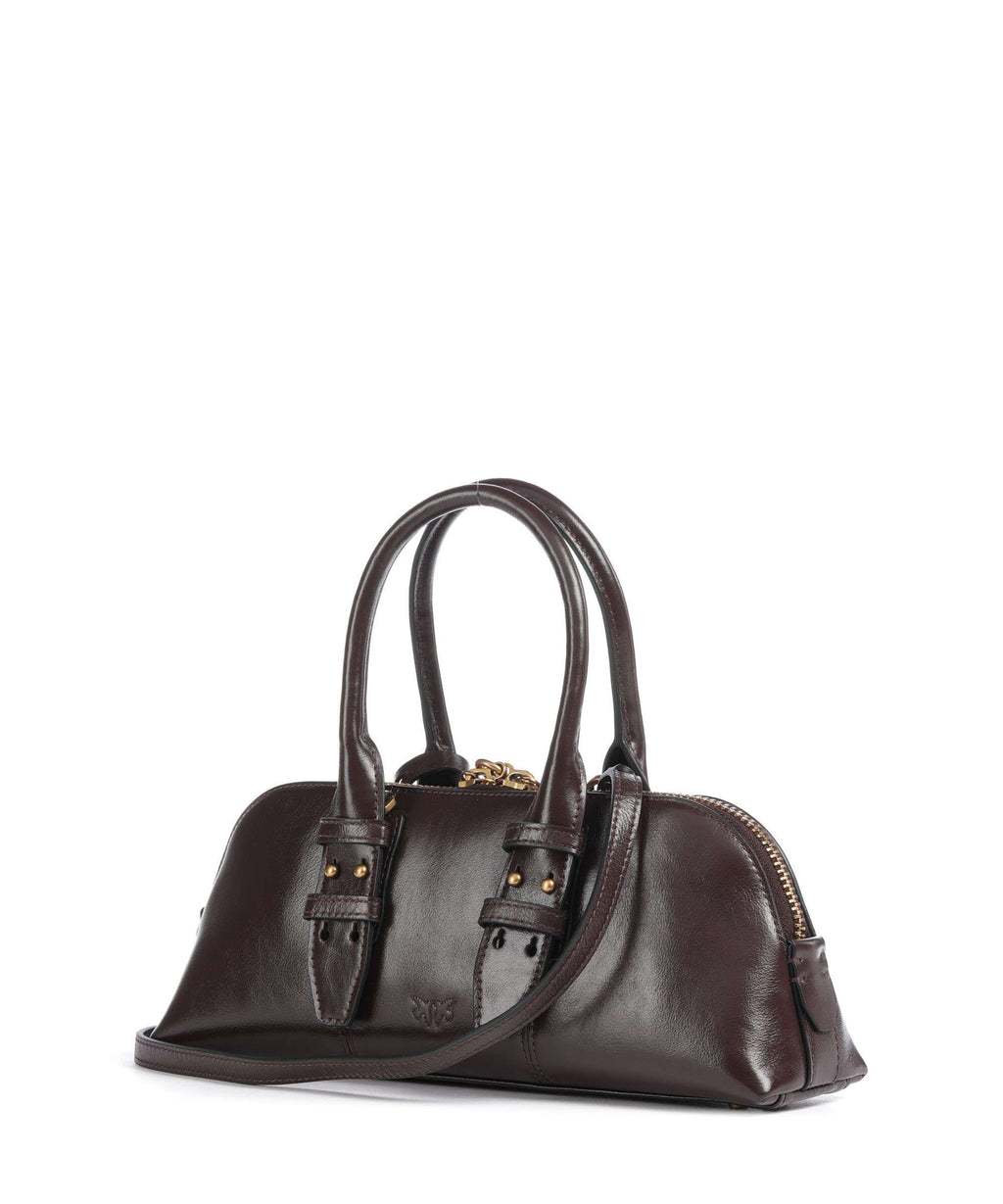 Pinko Bowling Horizontal Handbag rosso mogano/antique gold