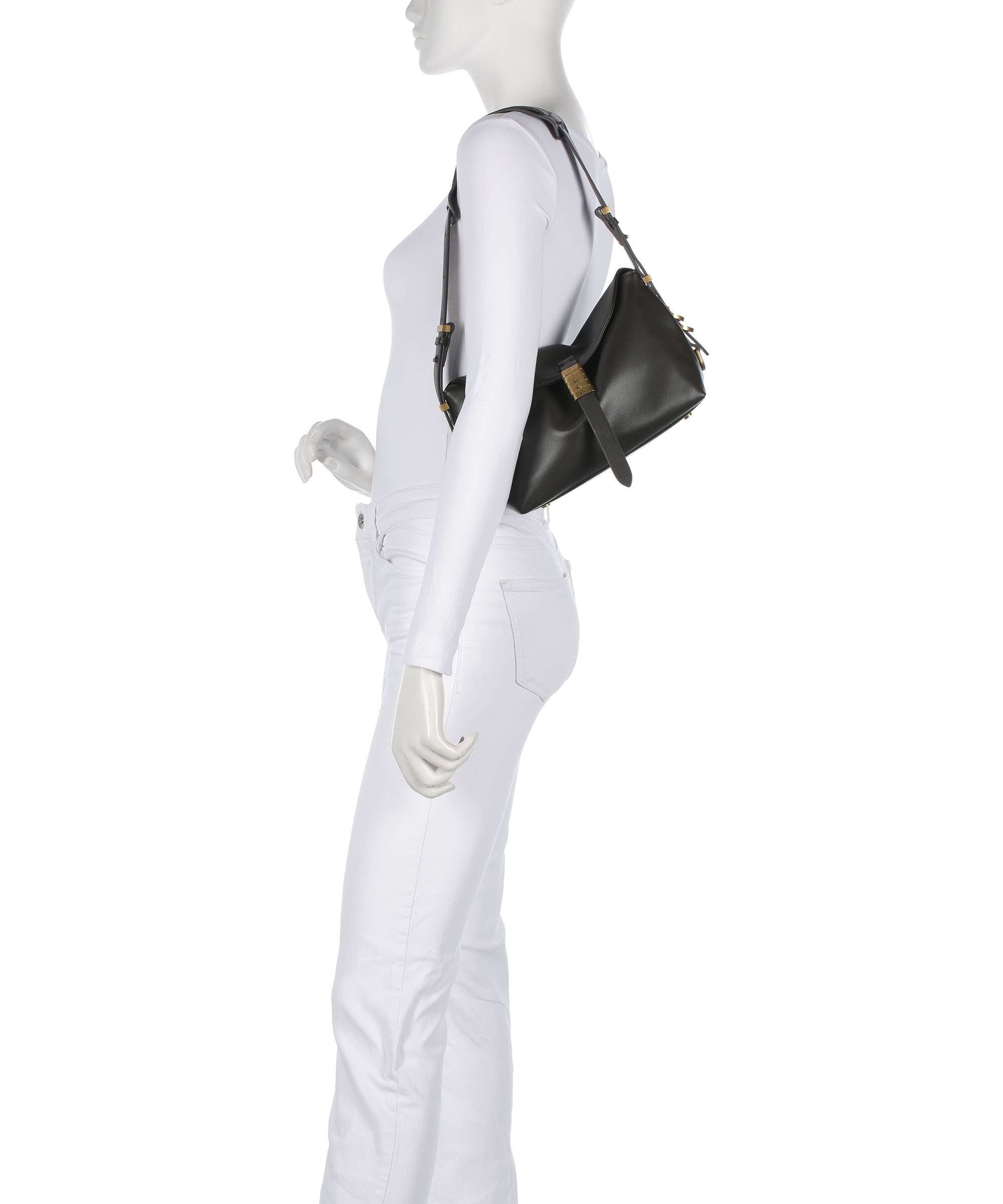 Pinko Saddle Baguette Mini Shoulder bag verde fango/antique gold